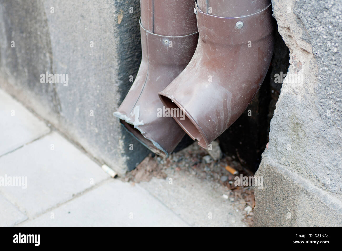 Downpipes up close in central Stockholm Stock Photo