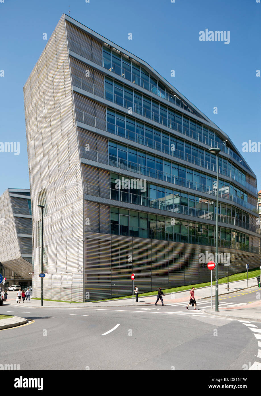 Bilbao City Council, Bilbao, Spain. Architect: IMB Arquitectos , 2010. General exterior view of new bulding. Stock Photo