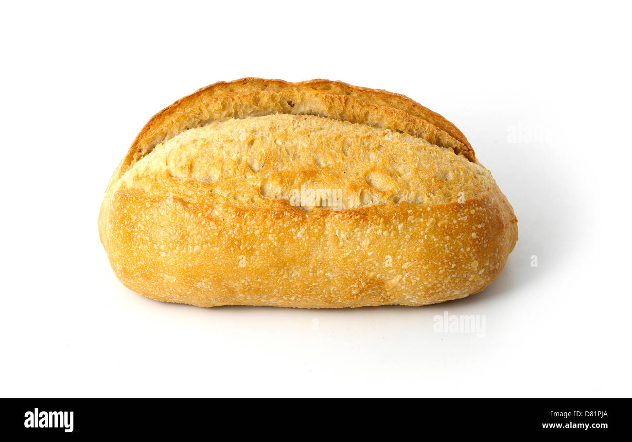 Loaf of white bread cut out on a white background Stock Photo