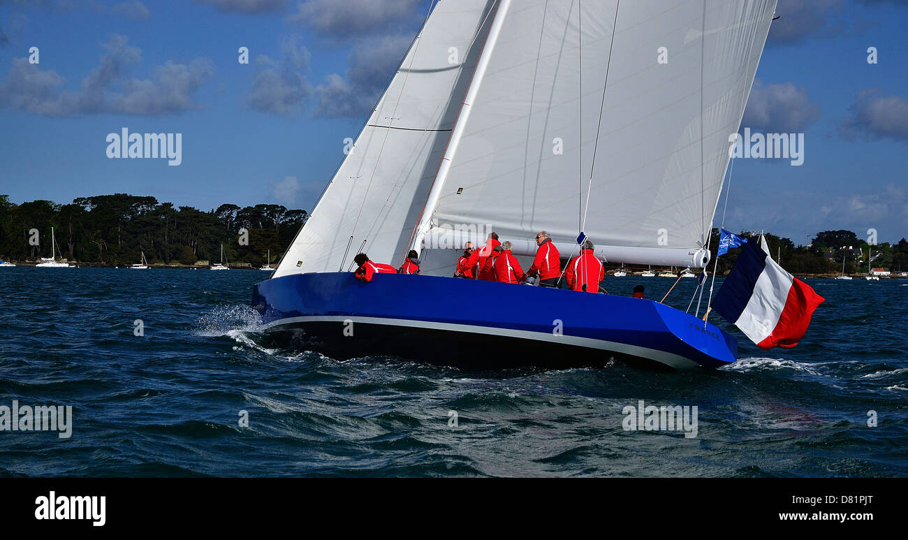 France , french classic sailing boat, 12 M JI, architect Mauric
