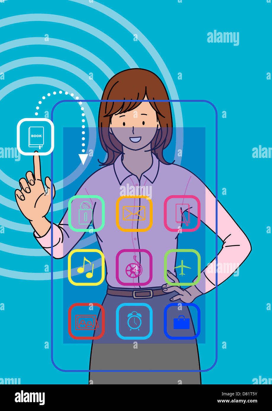 An illustration showing touchscreen technology Stock Photo - Alamy