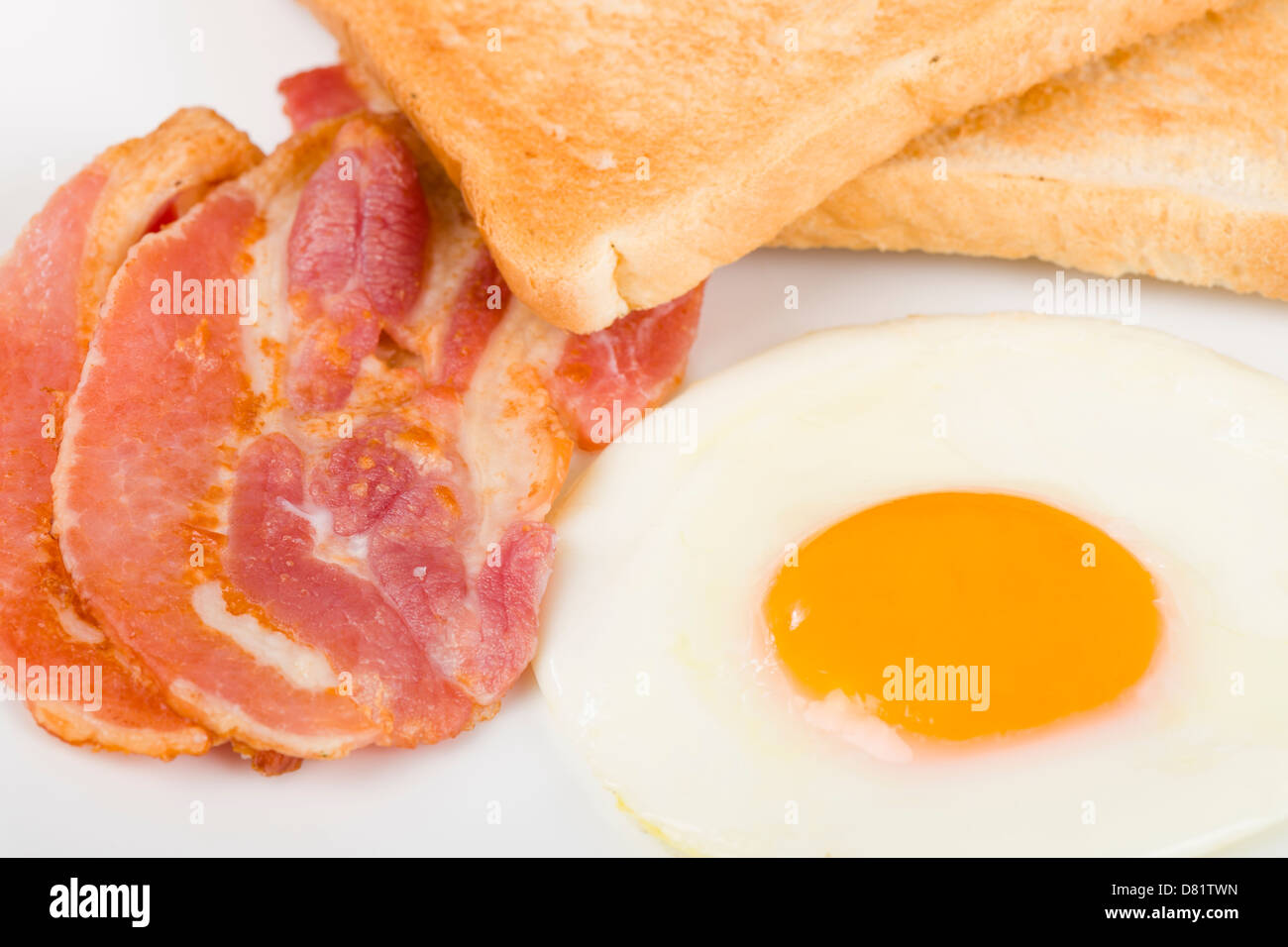 Fried egg, Bacon & Toast. Breakfast meal Stock Photo - Alamy