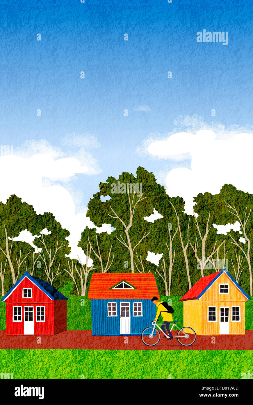 An illustration showing a rural scene Stock Photo - Alamy