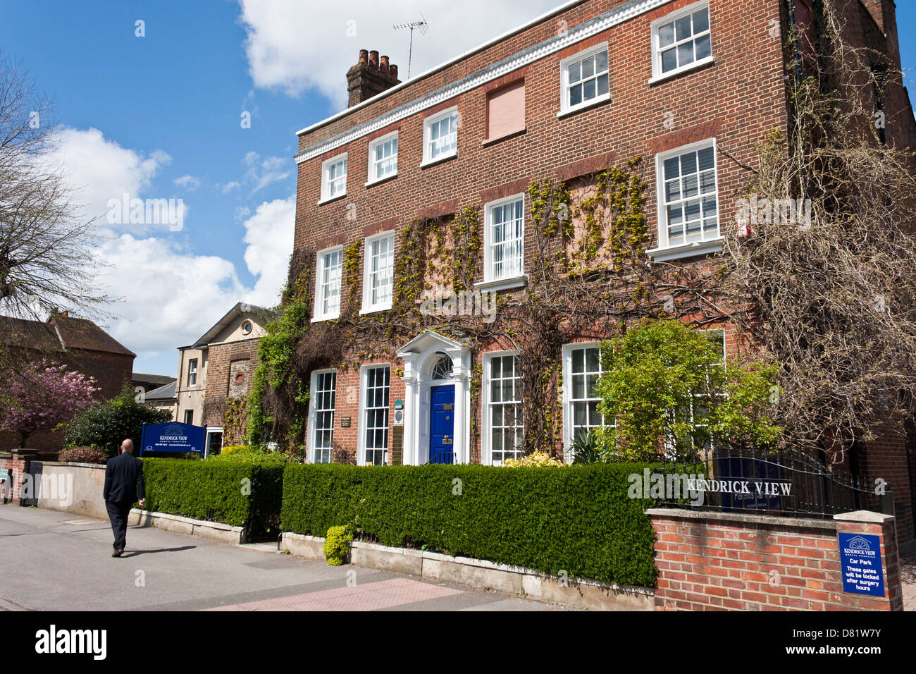 Kendrick View dental practice, former home of Mary Russell Mitford, English author and dramatist. Stock Photo