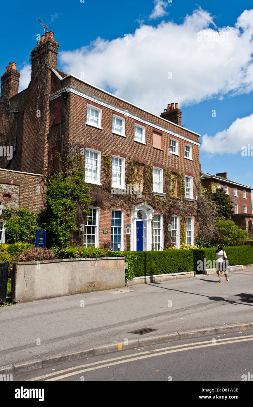 Kendrick View dental practice, former home of Mary Russell Mitford, English author and dramatist. Stock Photo