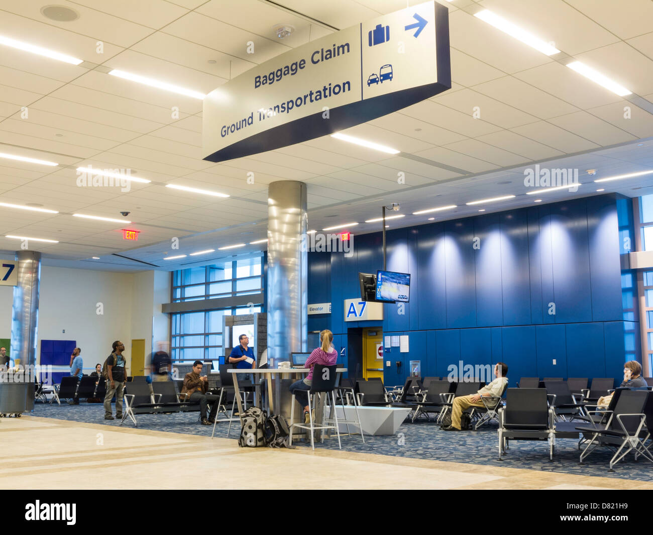 Gate A1 in Concourse, Myrtle Beach International Airport, SC Stock