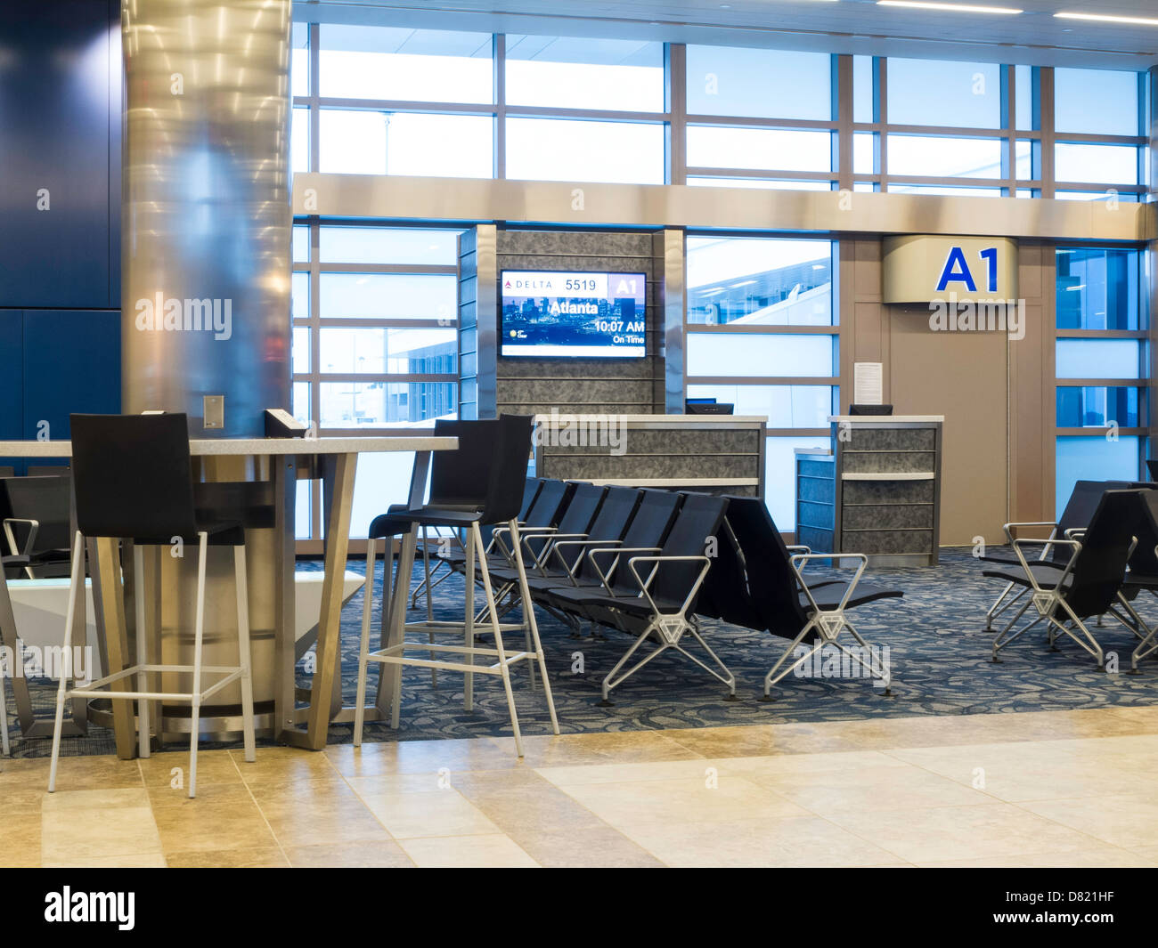 Gate A1 in Concourse, Myrtle Beach International Airport, SC Stock