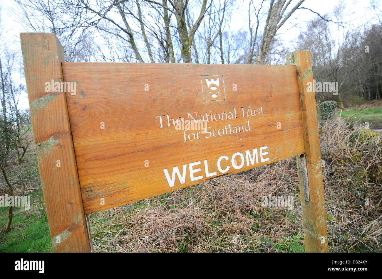 A 'National Trust for Scotland' sign Stock Photo Alamy