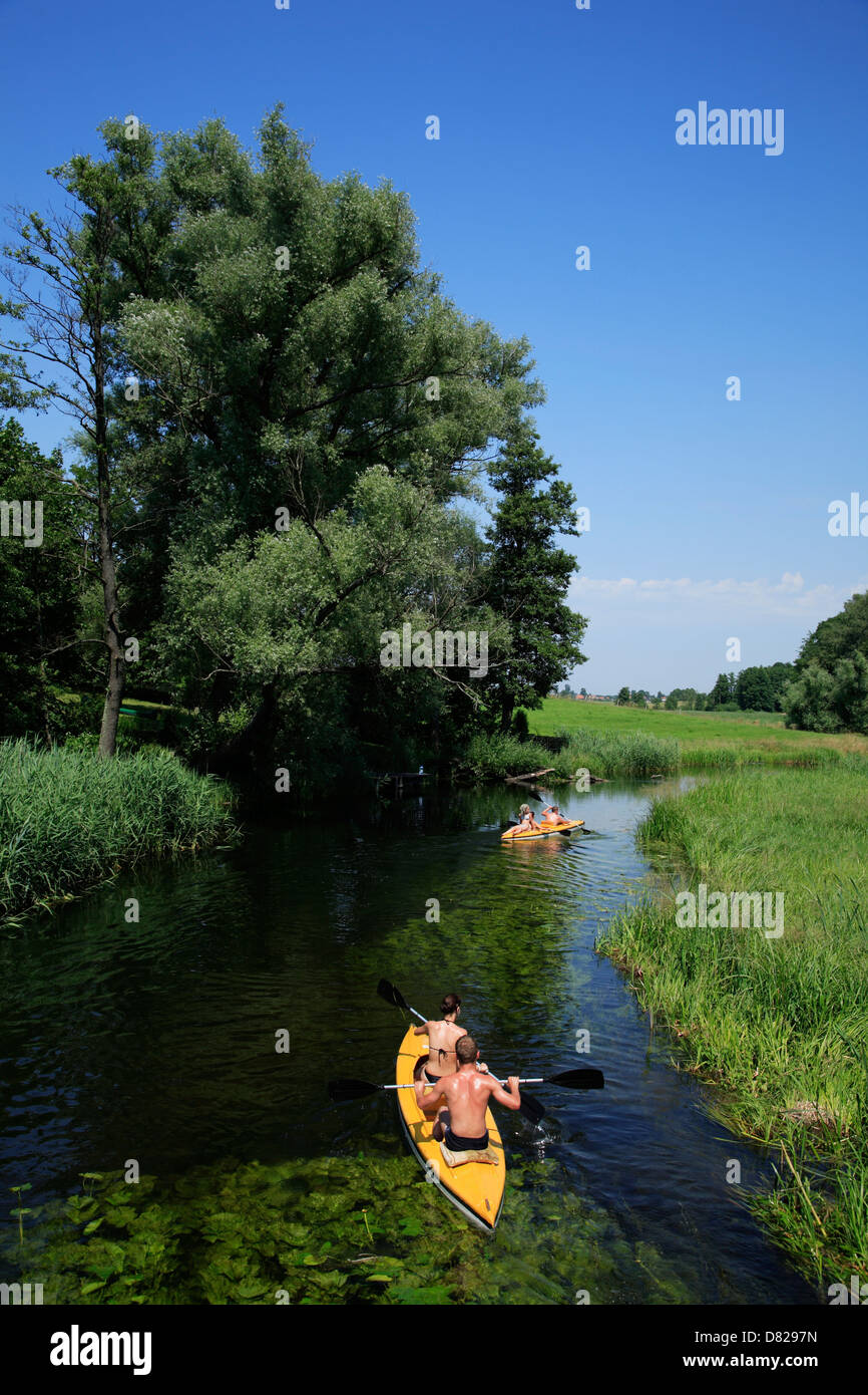 Paddling at  Krutynia River, Masurian Lake District, Poland Stock Photo