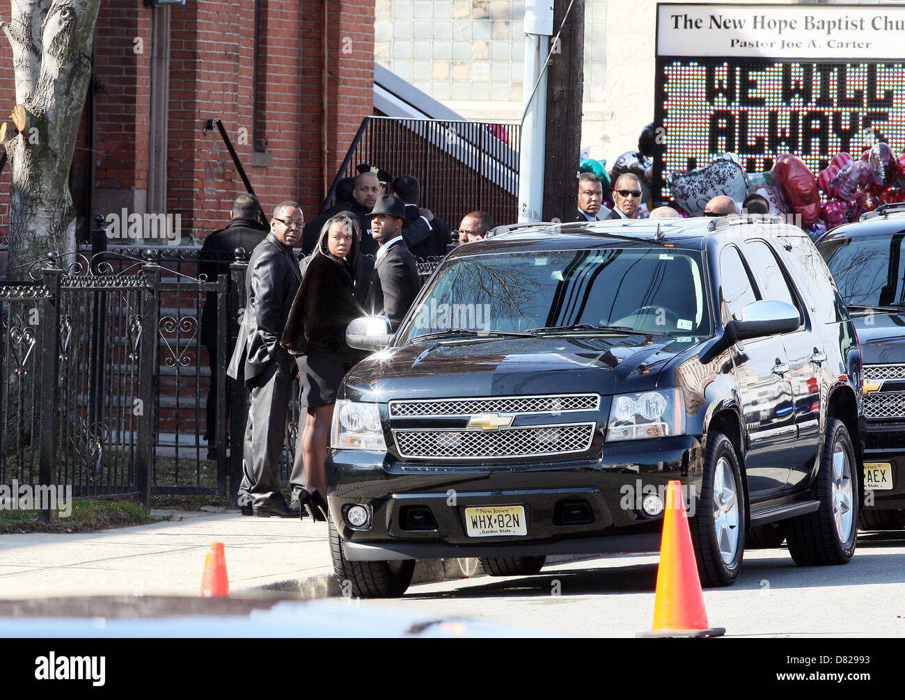 Bobby Brown attends The funeral of Whitney Houston at the New Hope ...