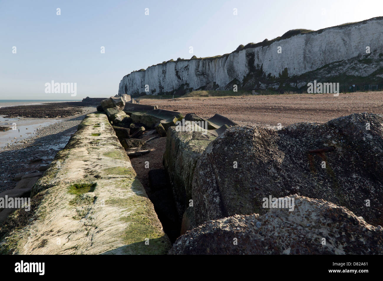 Former MOD, Rifle Range, below the Cliffs at Kingsdown, Kent Stock Photo Alamy