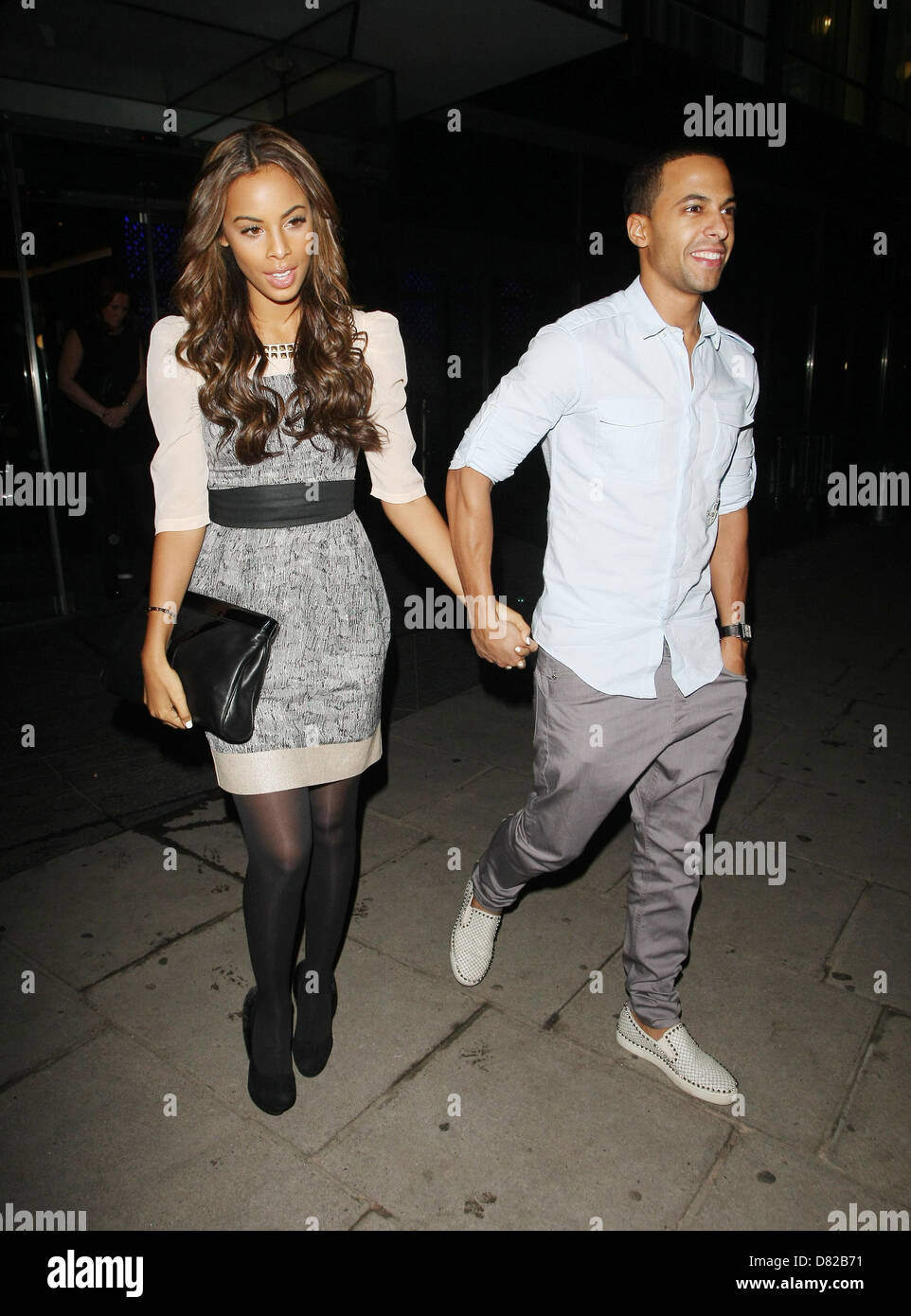 Rochelle Wiseman and Marvin Humes leaving the Playboy club London