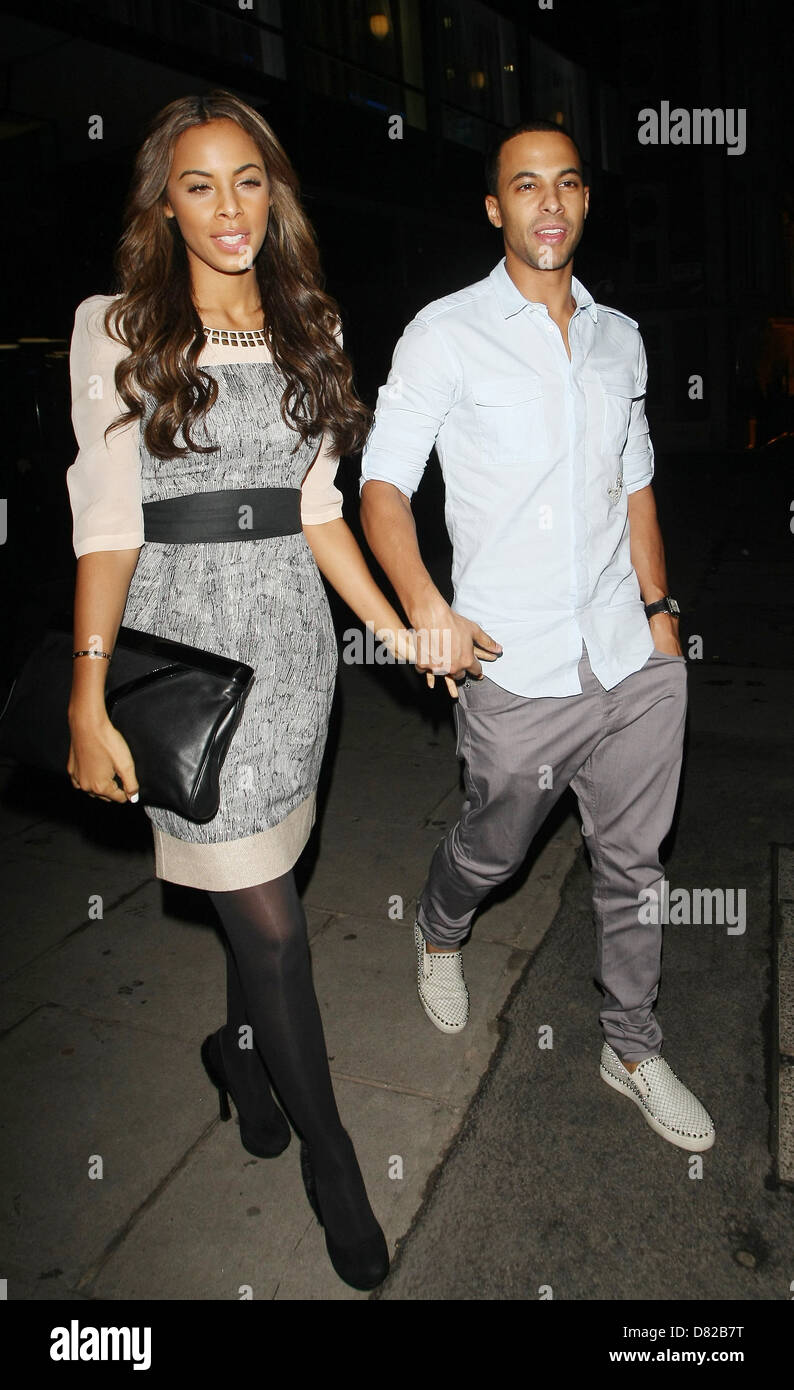 Rochelle Wiseman and Marvin Humes leaving the Playboy club London