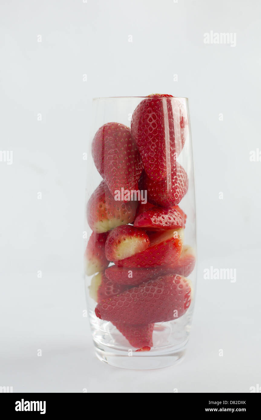 Ripe strawberries in a glass Stock Photo - Alamy