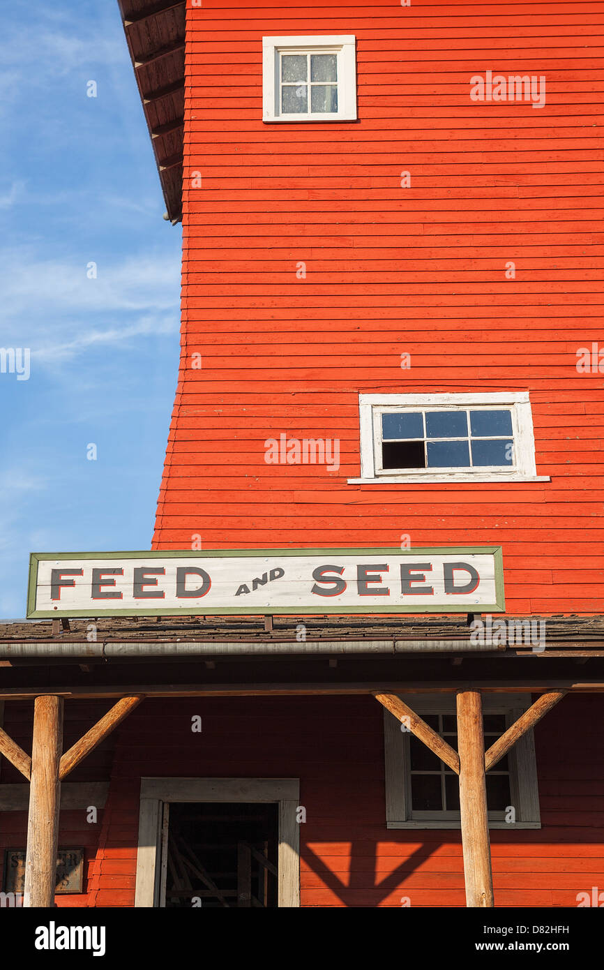 Feed and Seed building at 1880 Town in South Dakota Stock Photo Alamy