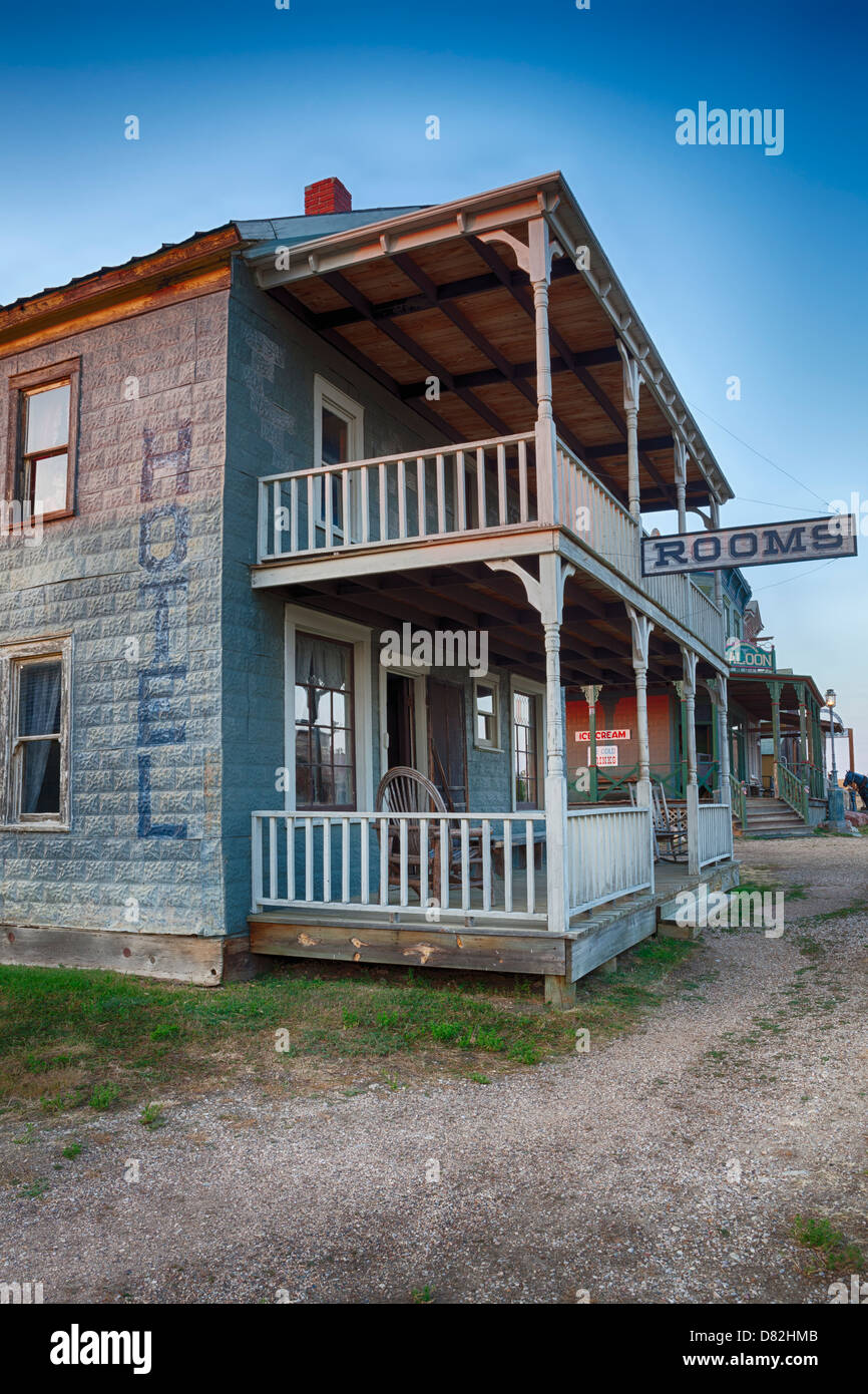 Hotel at 1880 Town in South Dakota Stock Photo