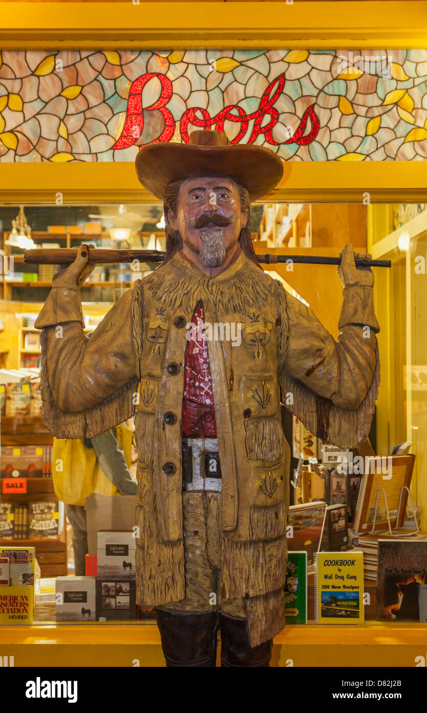 Buffalo Bill Cody figure inside Wall Drug store in Wall, South Dakota Stock Photo