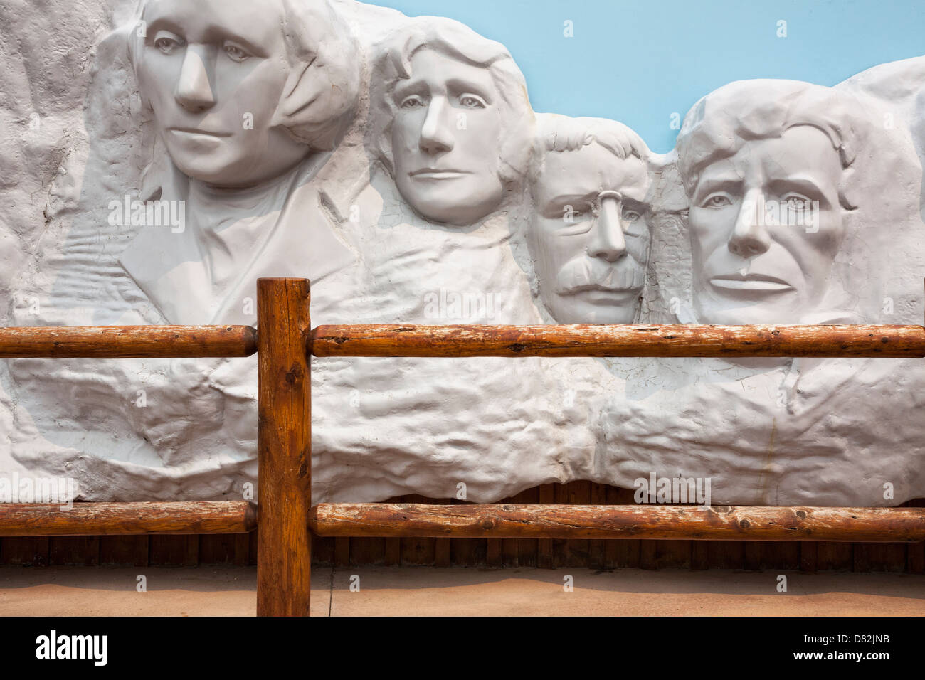 Mount Rushmore model at Wall Drug store in Wall, South Dakota Stock Photo
