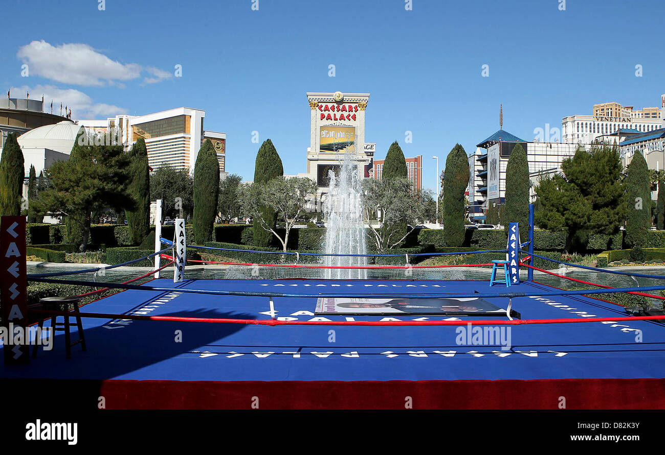 Boxing ring at Caesars Palace for the Muhammad Ali tribute. Las Vegas, Nevada - 16.02.12 Stock Photo