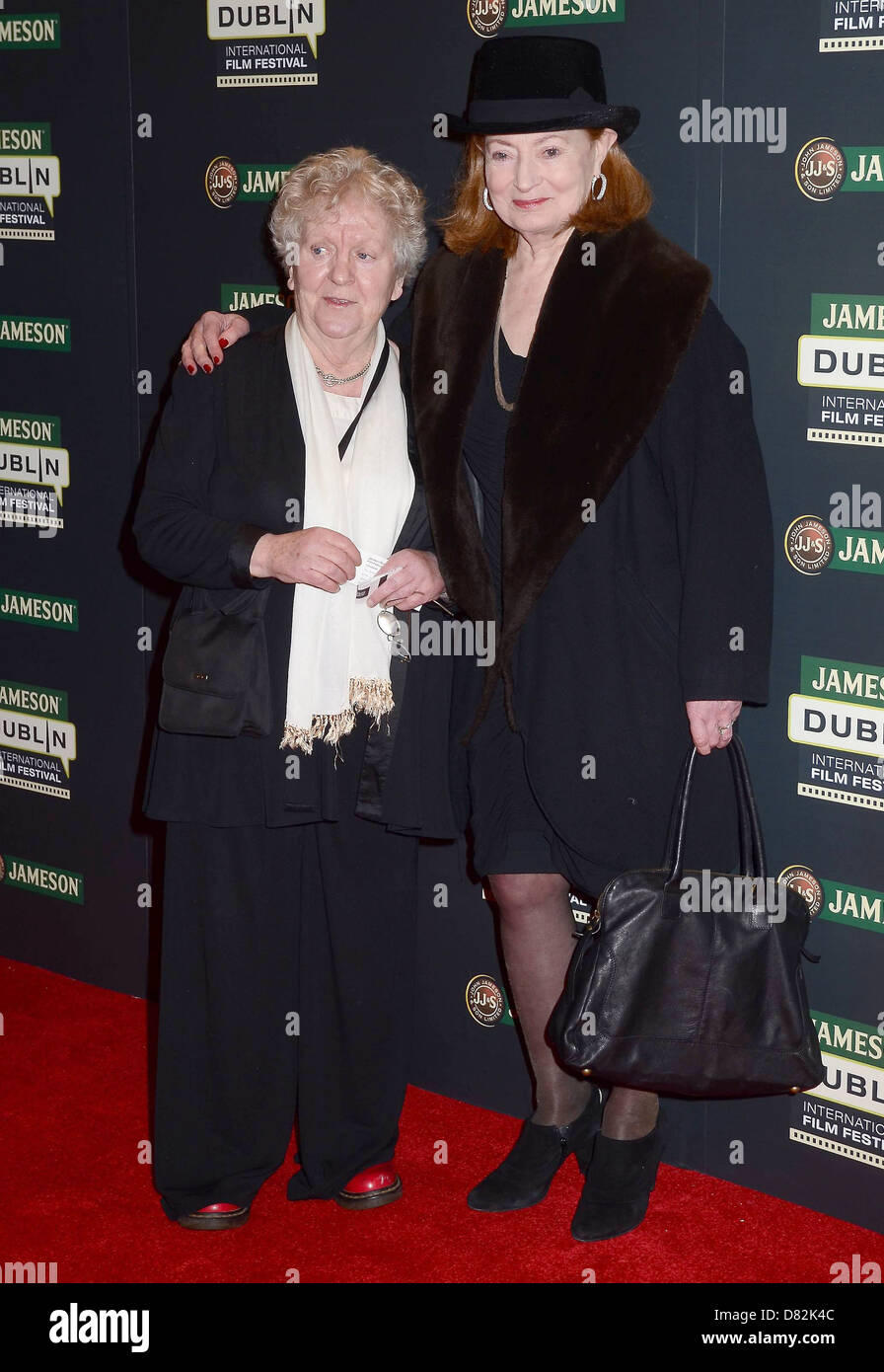 Nell McCafferty & guest Irish premiere of 'Cloudburst' at the Savoy Cinema - arrivals Dublin, Ireland - 16.02.12 Stock Photo