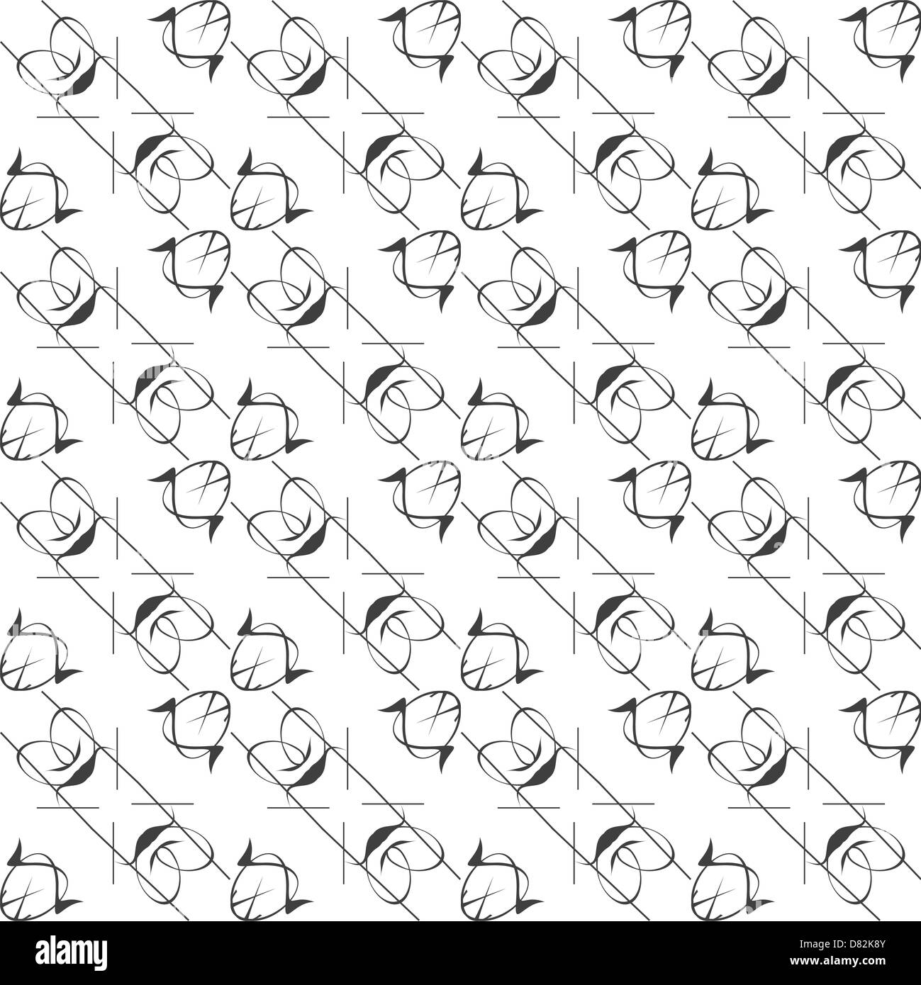 Abstract geometric seamless pattern. Black and white pattern with line ...
