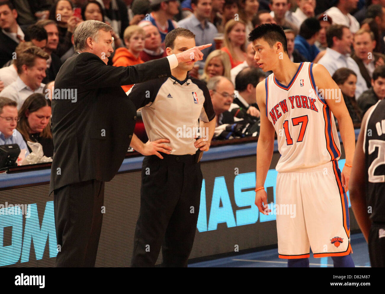 Jeremy Lin New York Knicks Vs Sacramento Kings at Madison Square Garden New York City, USA - 15.02.12 Stock Photo