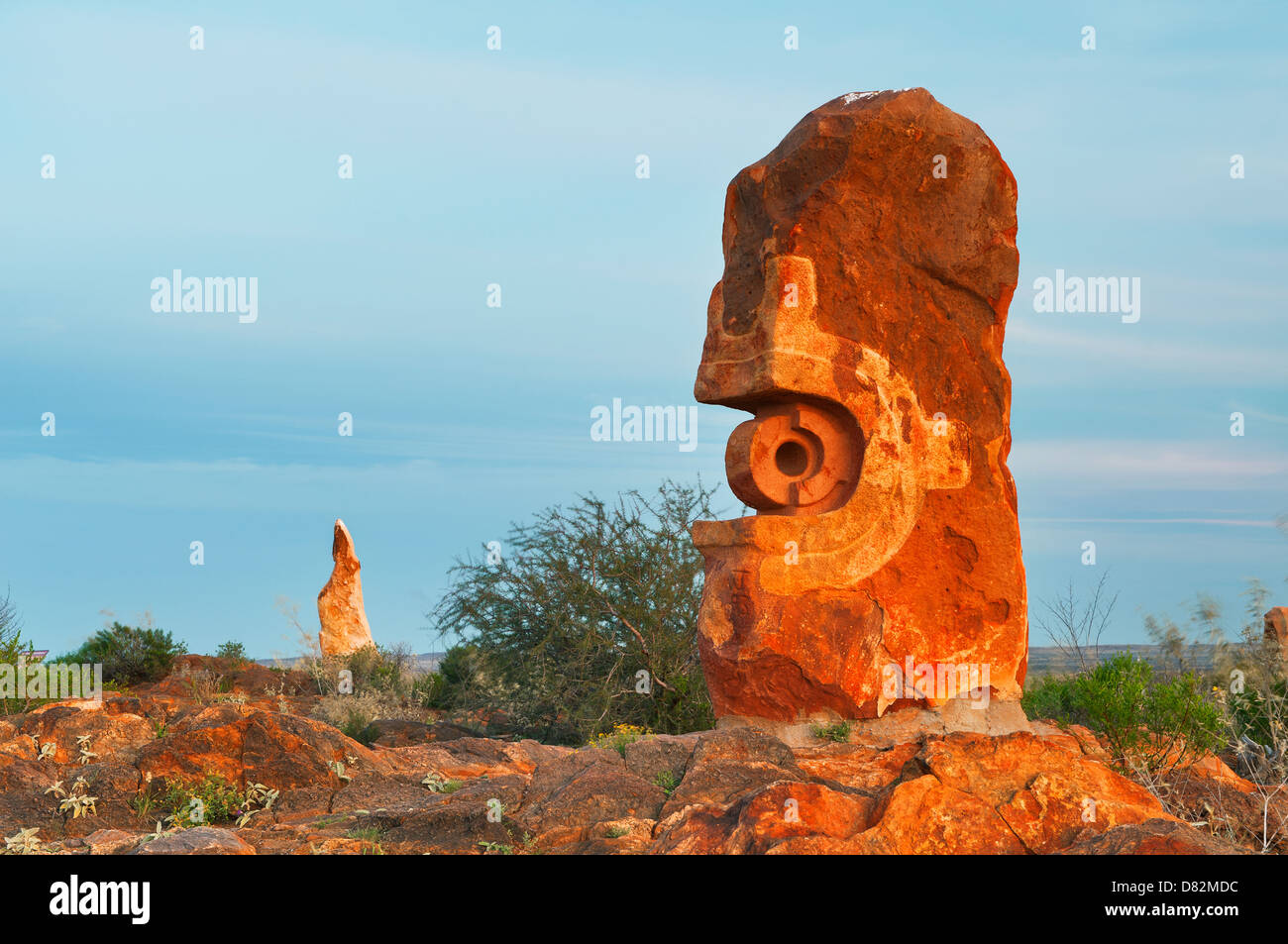 Sculpture Symposium in the desert of Broken Hill. Stock Photo