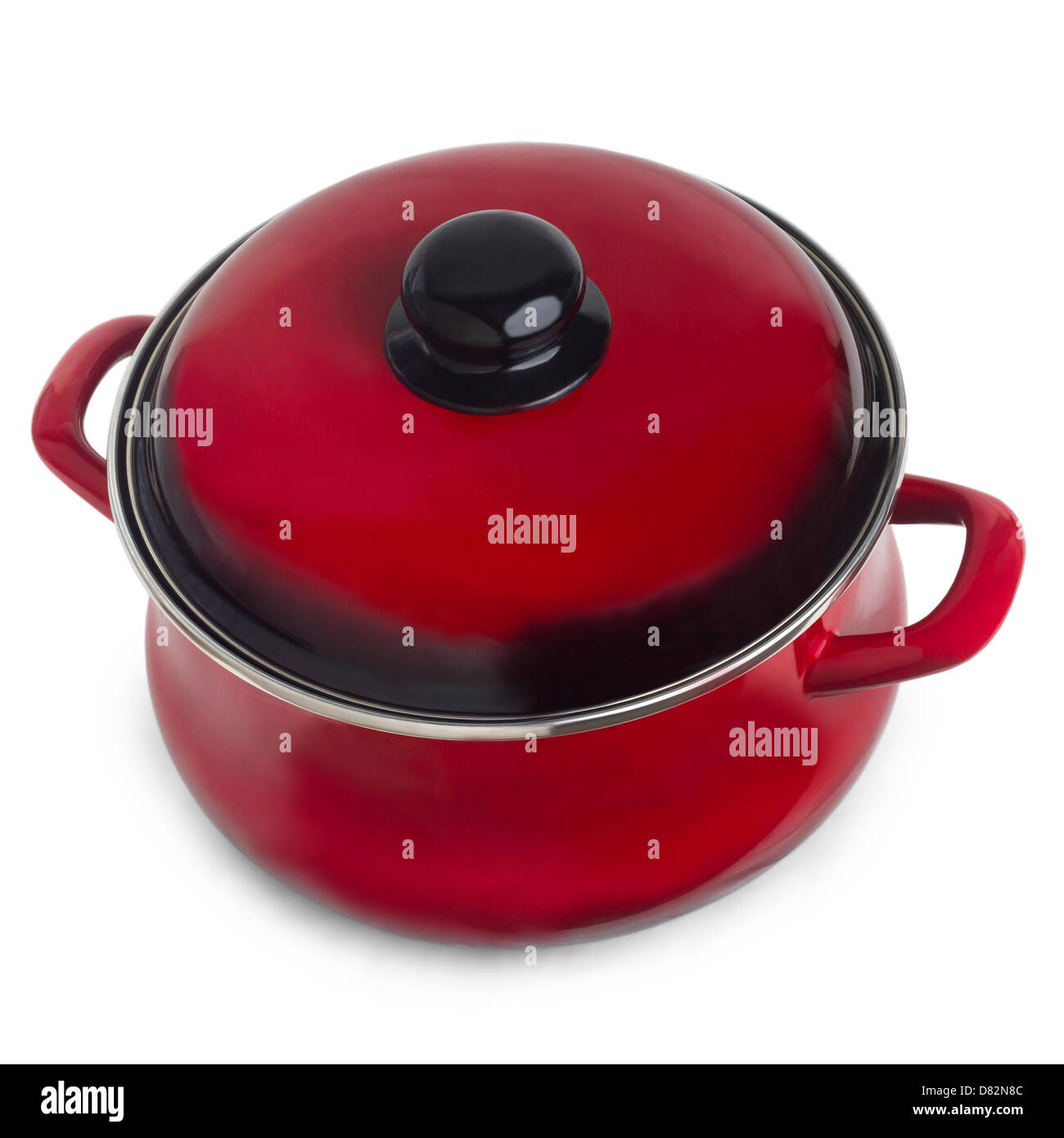 pan red kitchen pot isolated Stock Photo Alamy