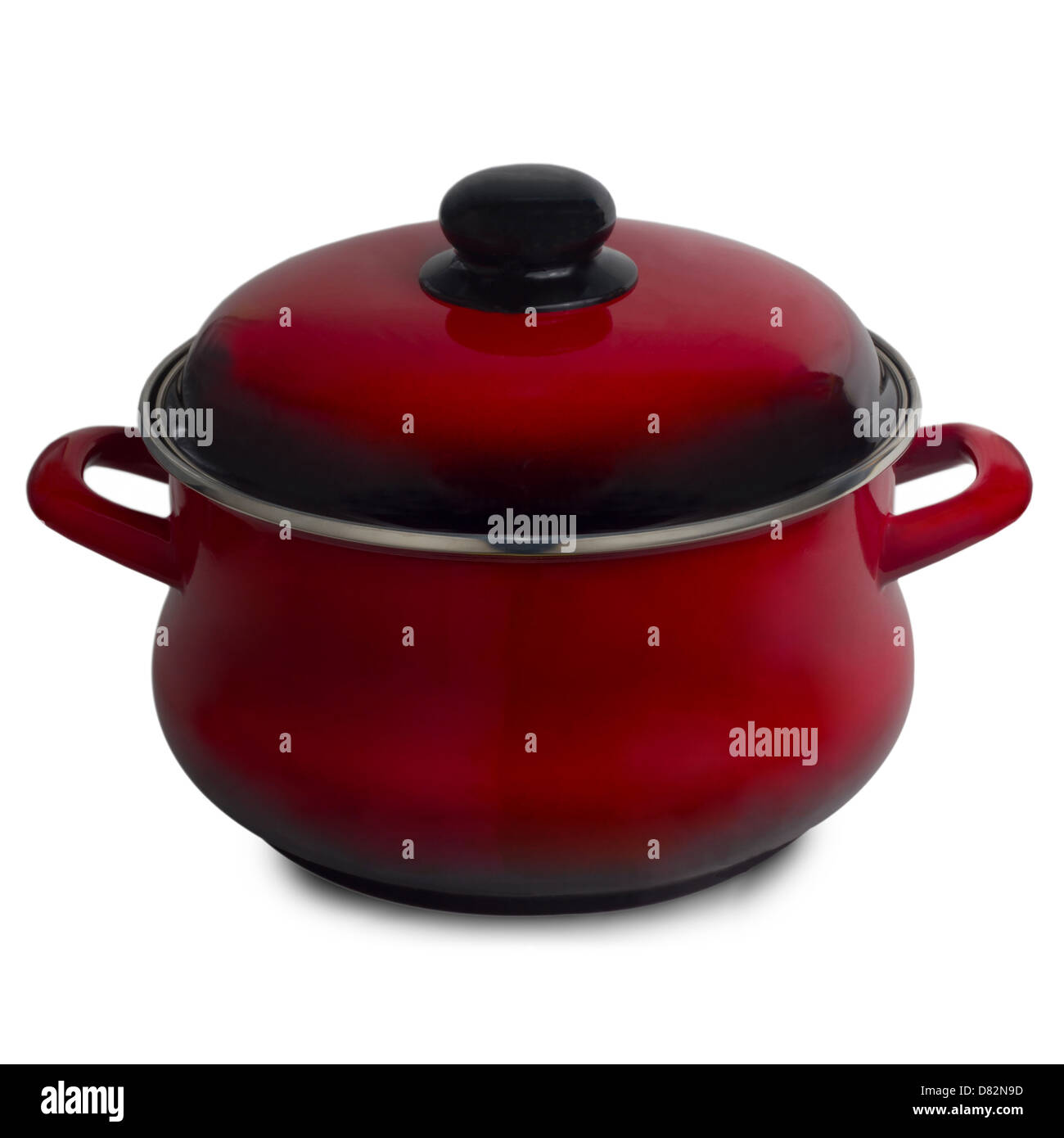 pan red pot kitchen isolated white background Stock Photo Alamy