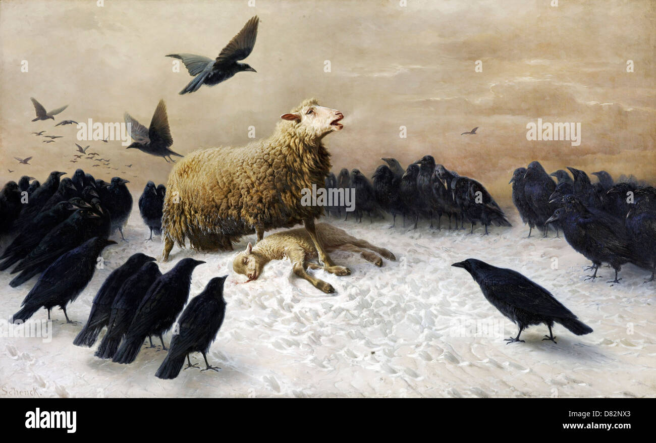 August Friedrich Albrecht Schenck, Anguish 1894 Oil on canvas. National Gallery of Victoria, Melbourne, Australia. Stock Photo