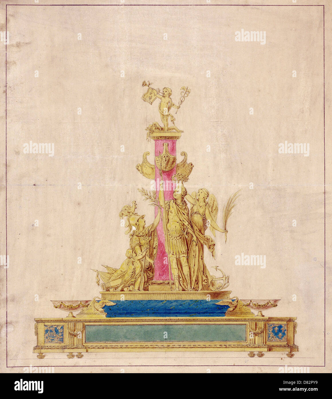 Attributed to Robert-Joseph Auguste, Drawing for an Inkstand. Circa 1780. Oil on canvas. The J. Paul Getty Museum. Stock Photo