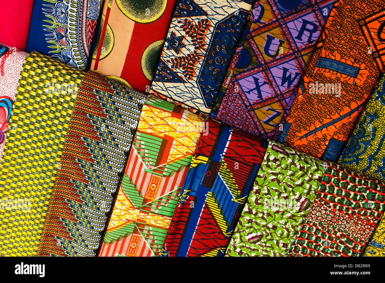 Wax print textiles, Ghana Stock Photo