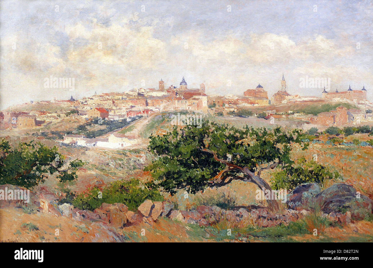 Aureliano de Beruete, View of Toledo. Circa 1907. Oil on canvas. Museu Nacional d'Art de Catalunya, Barcelona, Spain. Stock Photo