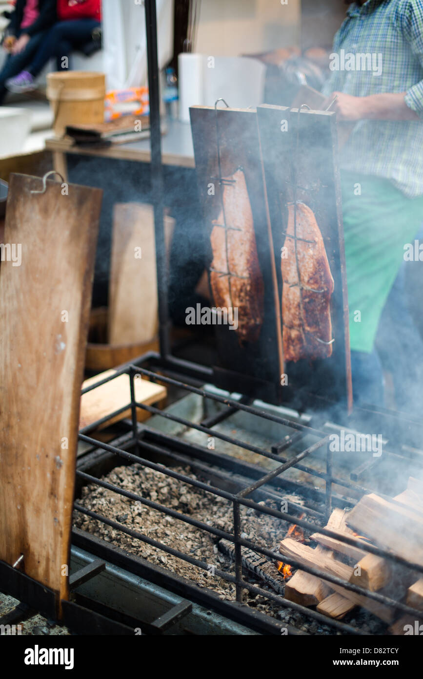 smoked salmon steaks Stock Photo - Alamy