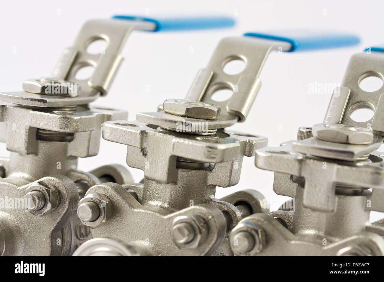 Close up of stainless steel valves Stock Photo Alamy