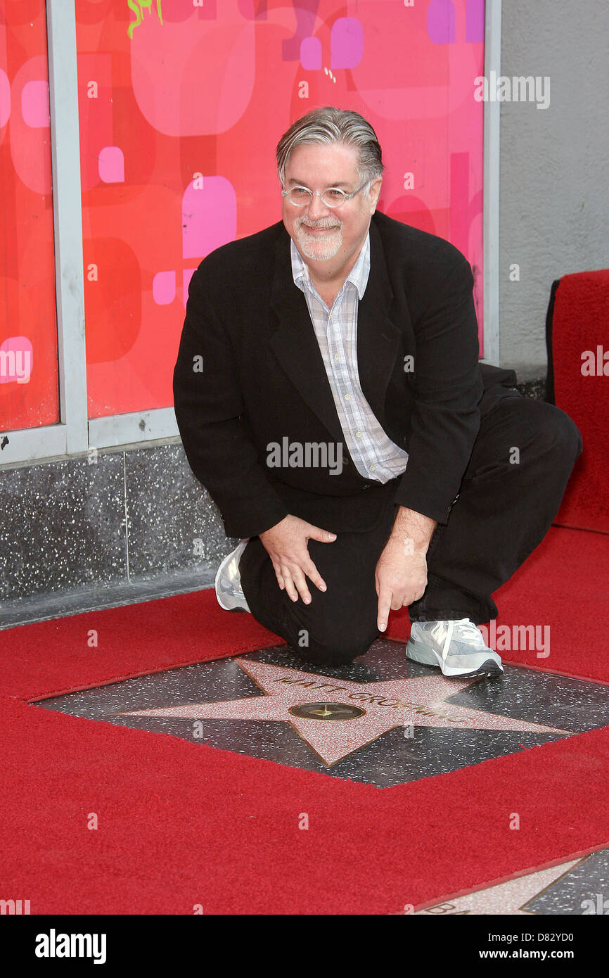 Creator of 'The Simpsons' Matt Groening receives a Star on the Hollywood Walk of Fame. Los Angeles, California - 14.02.12 Stock Photo