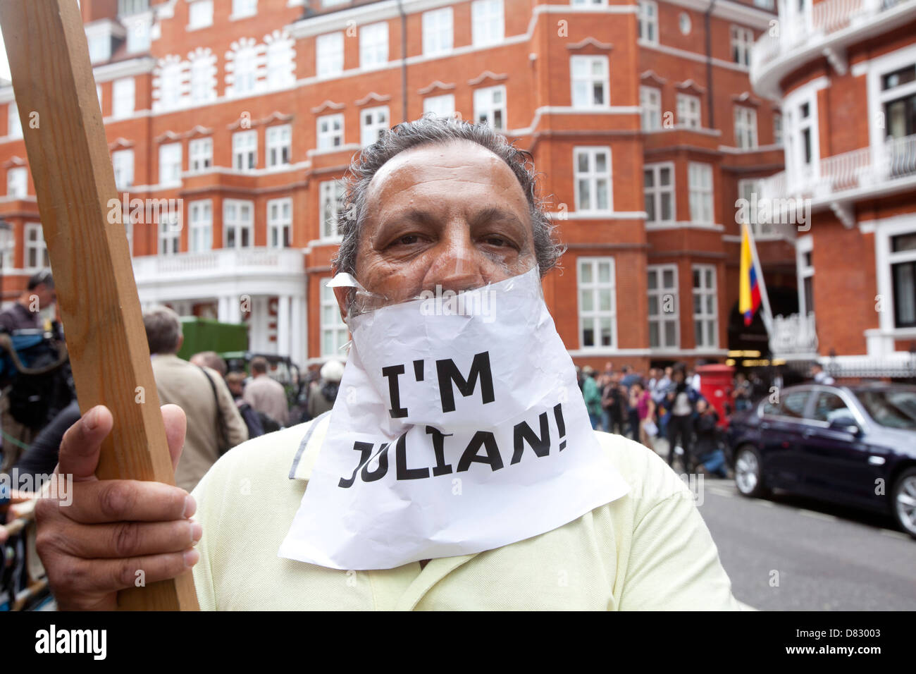 Julian Assange, Ecuador Embassy Stock Photo