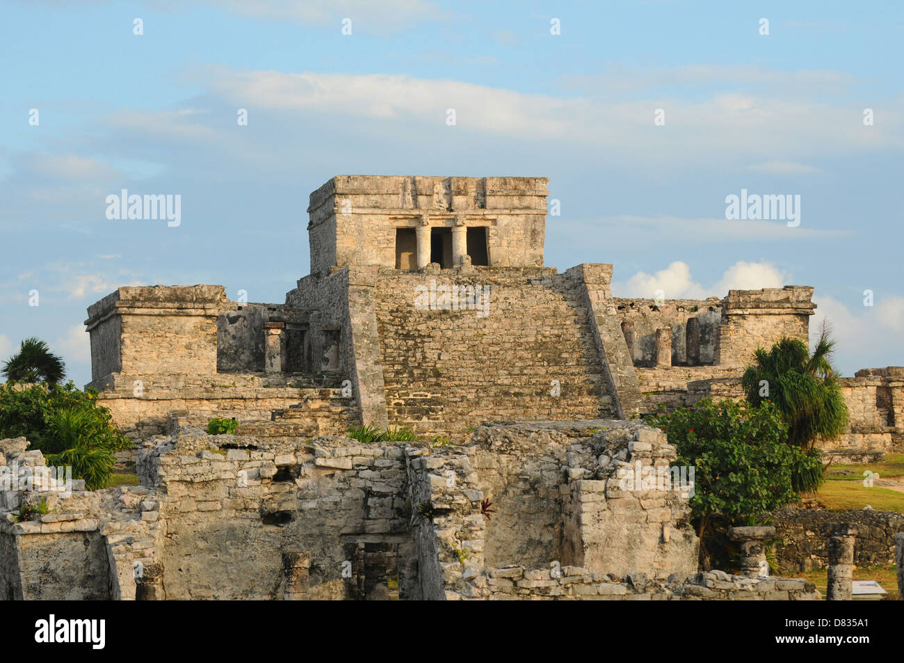 Ancient Mayan Architecture and Ceremonial Temple in Tulum, Mexico Stock ...