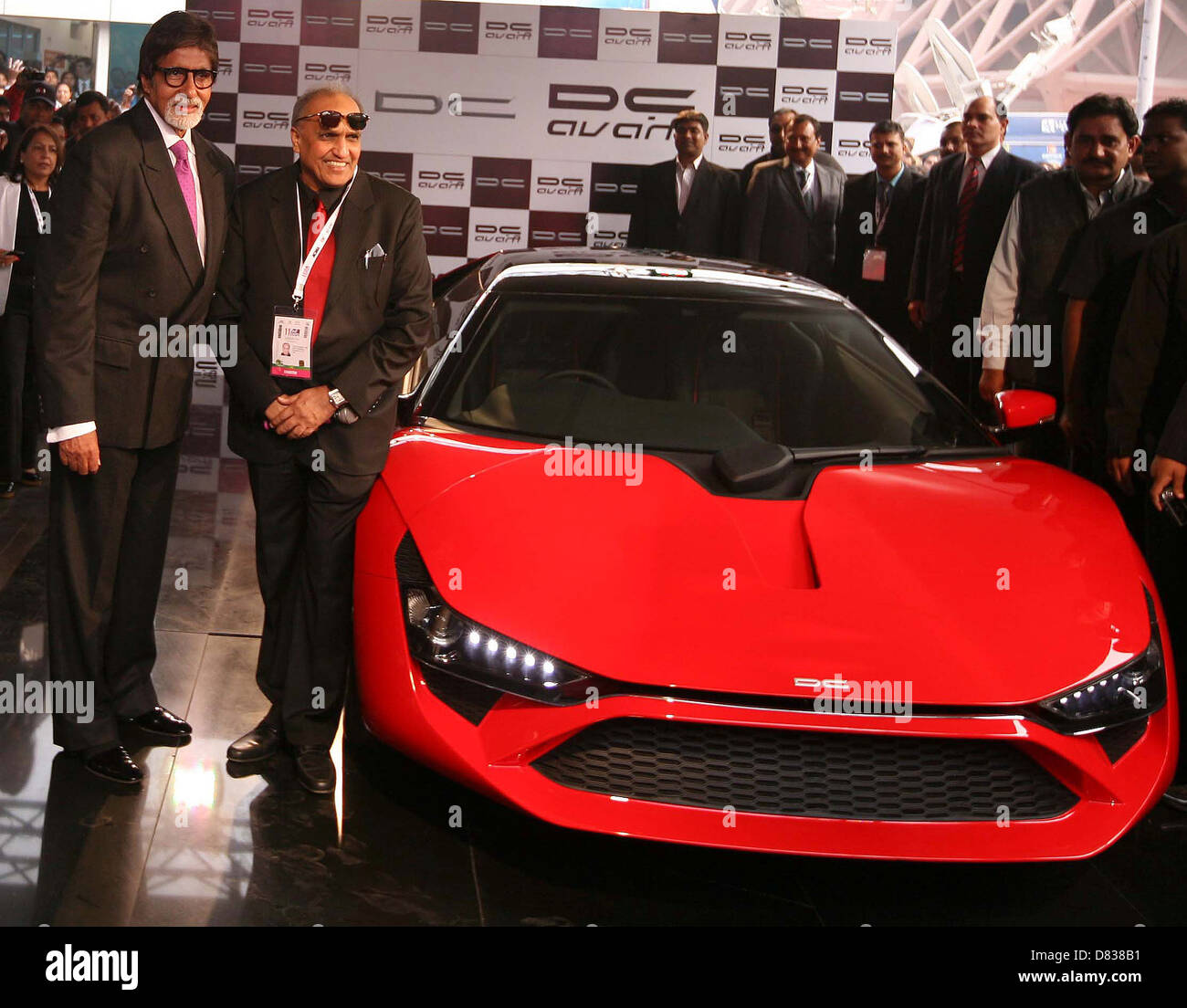 Bollywood actor Amitabh Bhachchan with Dilip Chhabria Auto Expo in New Delhi New Delhi, India - 05.01.12 Stock Photo