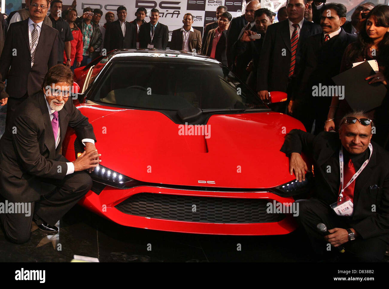 Bollywood actor Amitabh Bhachchan with Dilip Chhabria Auto Expo in New Delhi New Delhi, India - 05.01.12 Stock Photo