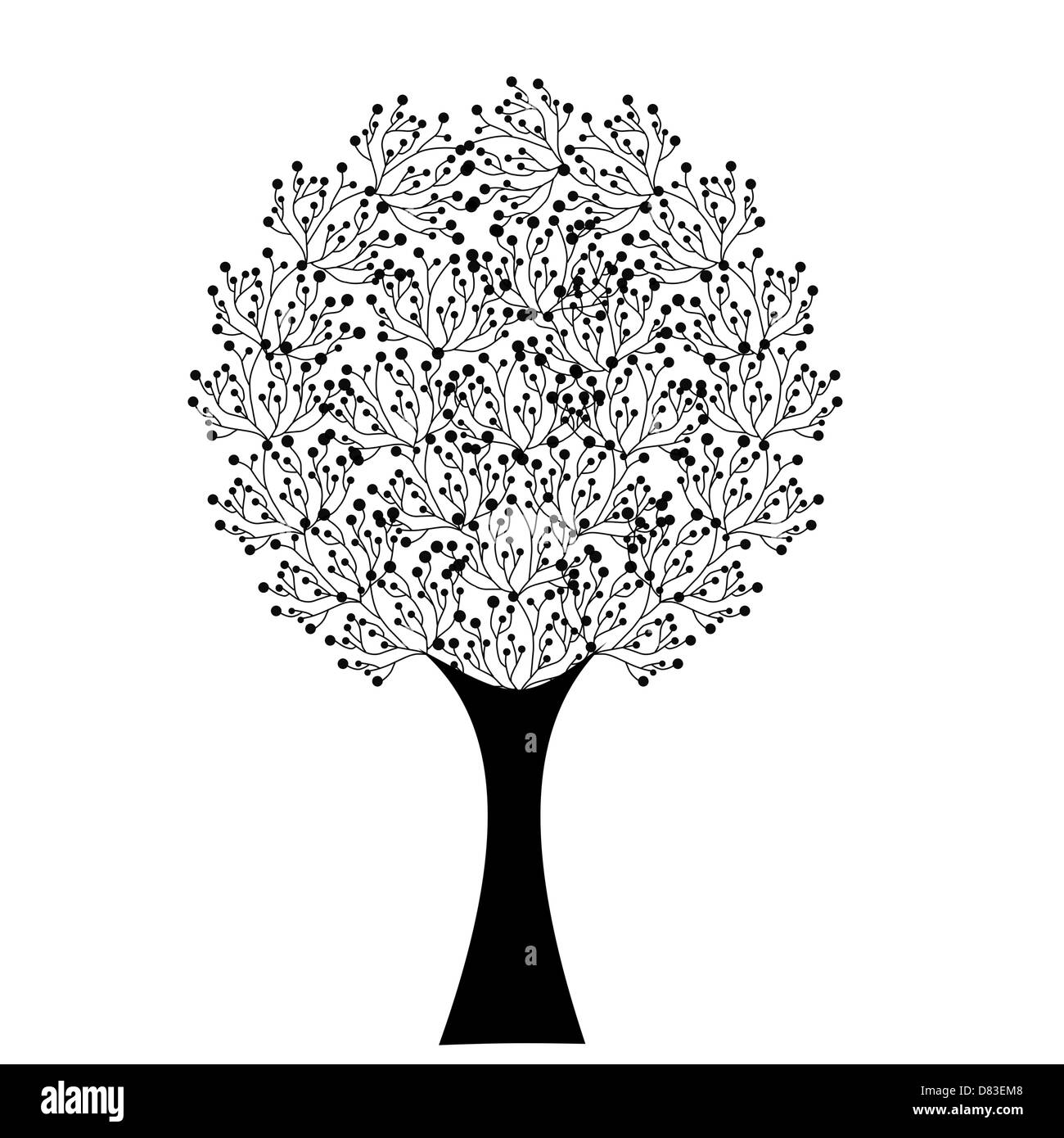 Art tree silhouette isolated on white background Stock Photo - Alamy