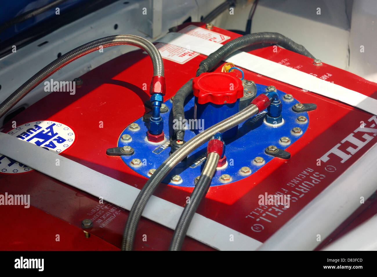 Racing car fuel cell closeup Stock Photo Alamy