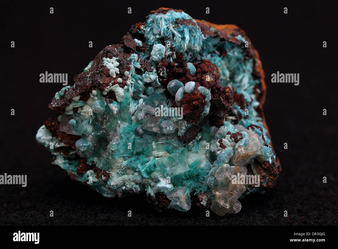 Fluorite (mineral) in Matrix - from Durango, Mexico Stock Photo