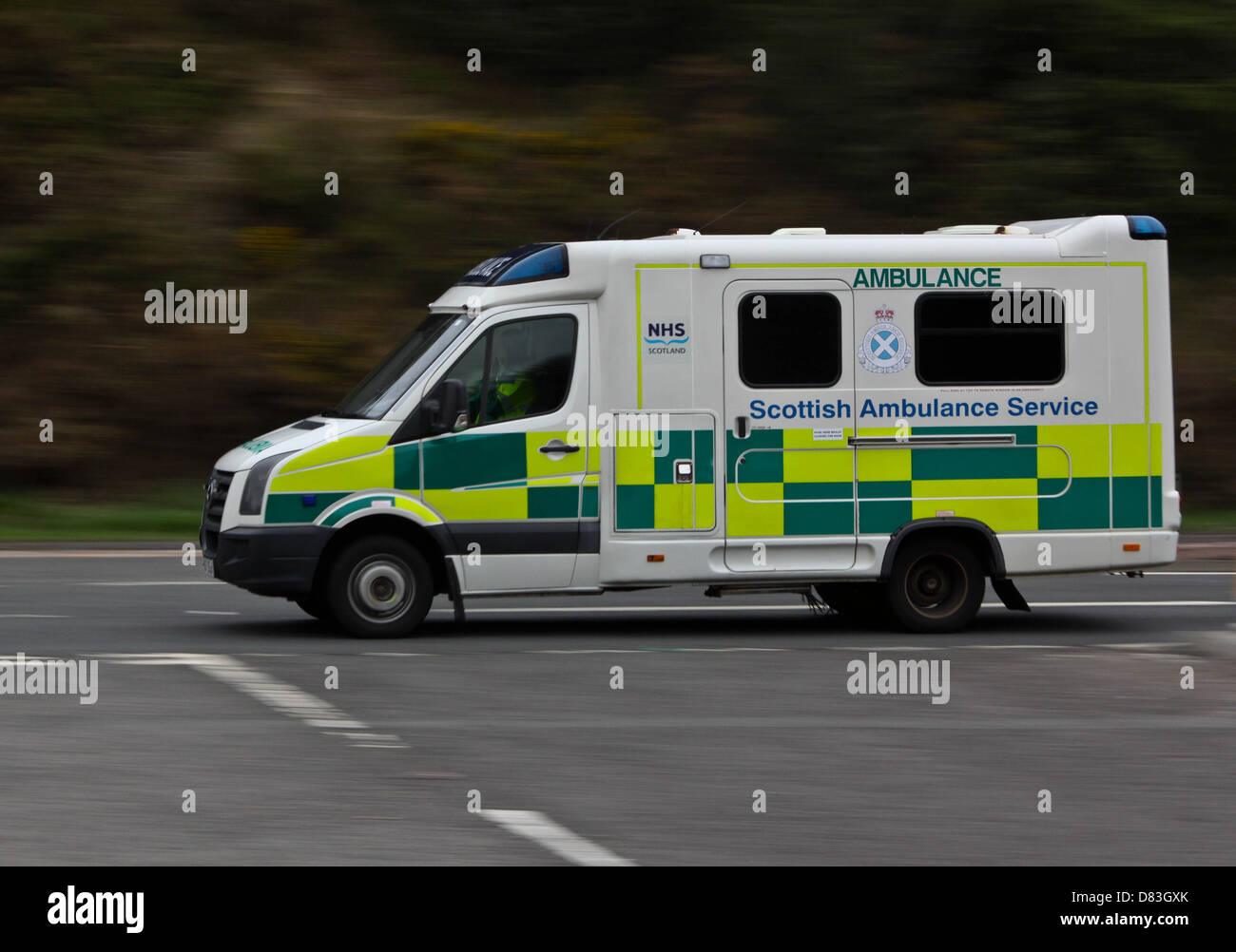 ambulance on route Stock Photo