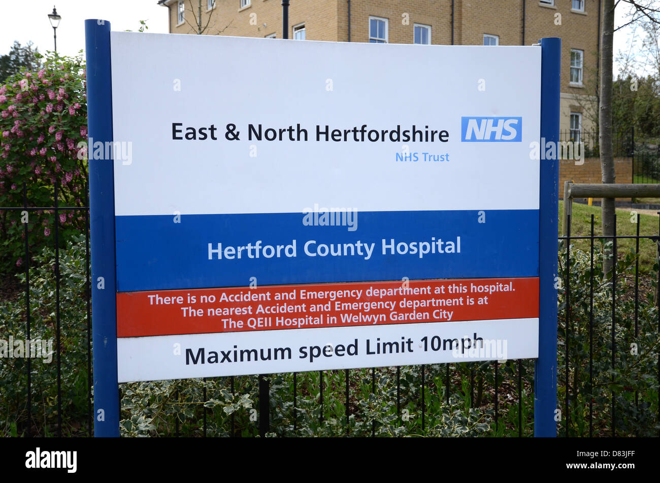 A sign board for the Hertford County Hospital in Hertford