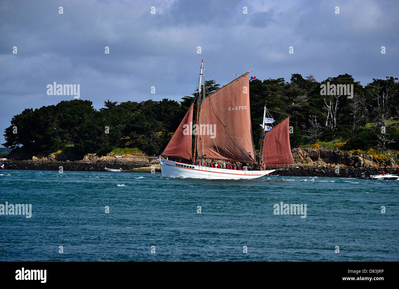 Traditional fishing boat 'Belle Etoile, dundee, lobster boat, replica (Original boat : 1938). Stock Photo