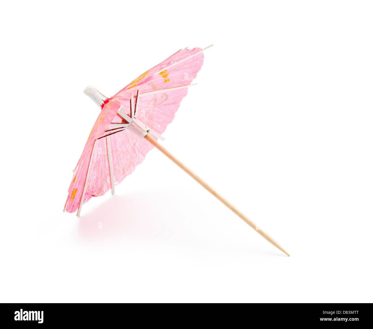 red cocktail umbrella isolated on white background Stock Photo