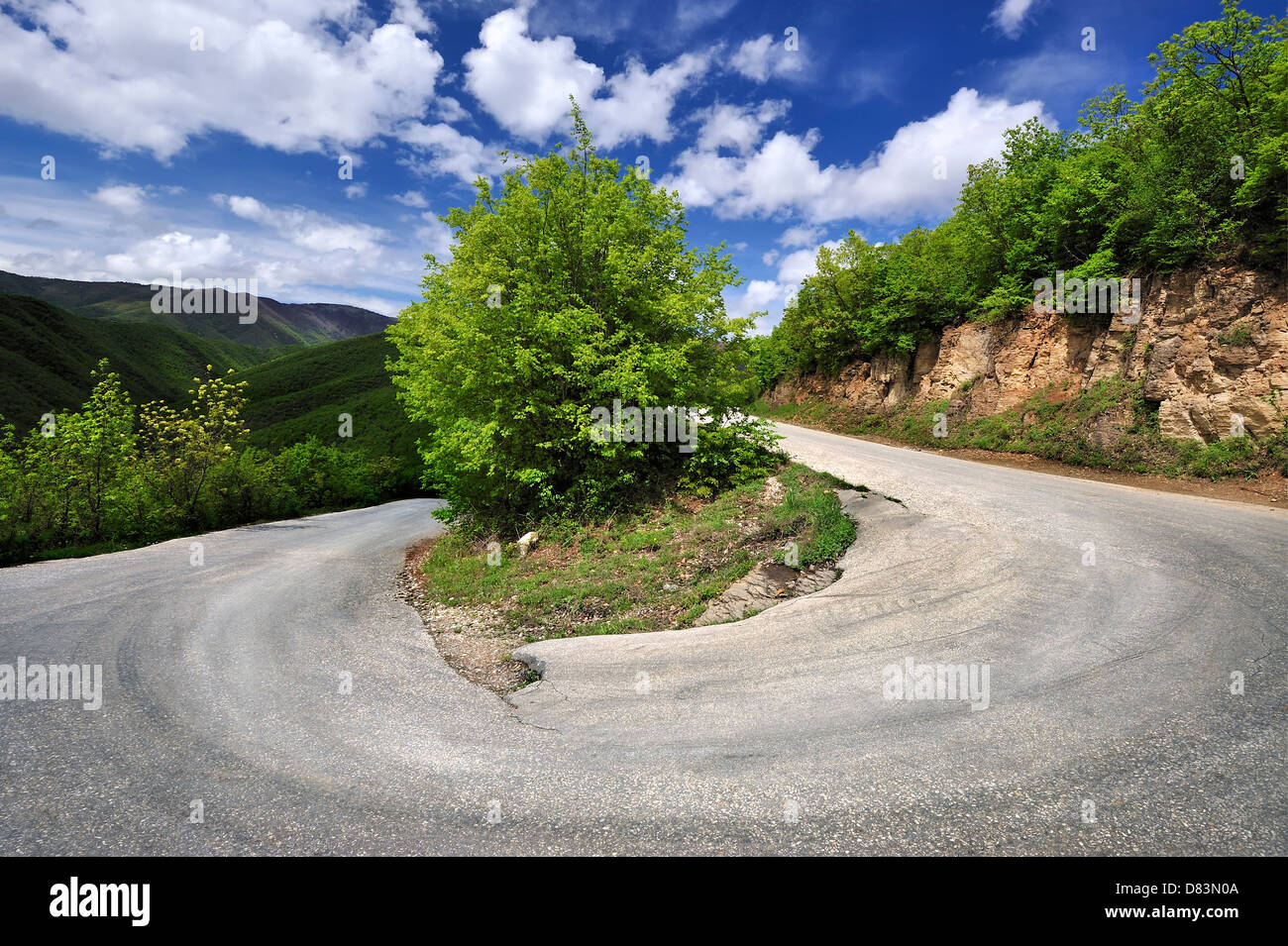 Curving mountain road Stock Photo