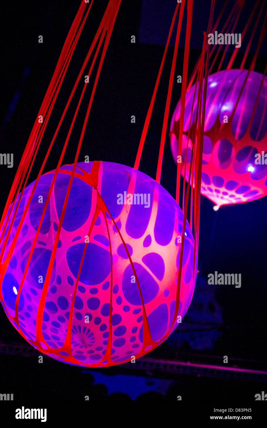 Decoration balls hanging on the ceiling Stock Photo Alamy