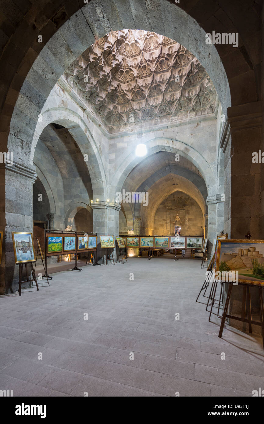 view of interior, Yakutiye or Yaqutiyya madrasa, Erzerum, Anatolia, Turkey Stock Photo